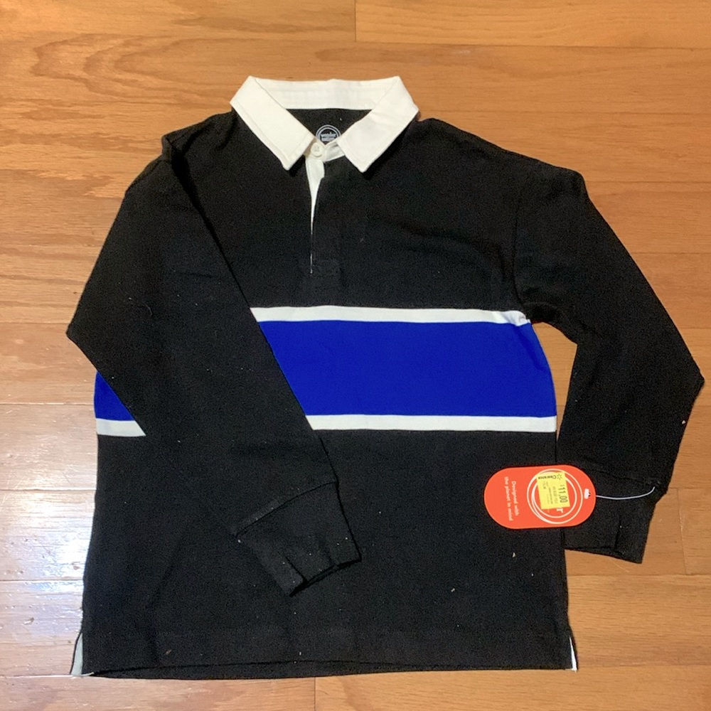 Wonder nation boys size 8 long sleeve polo shirt NWT